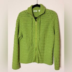 Liz & Co. Bright Green Knit Cardigan